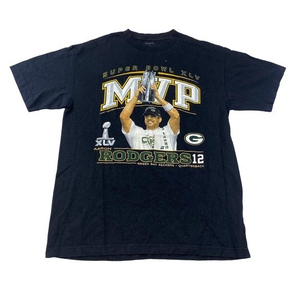 Reebok Green Bay Packers Aaron Rodgers Tee Thrifted Vintage Style Size L - Picture 1 of 10